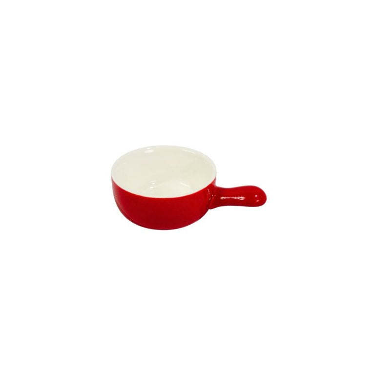 Danny Home Dessert Bowl with Handle | Red & White Condiment Bowl