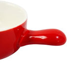 Danny Home Dessert Bowl with Handle | Red & White Condiment Bowl