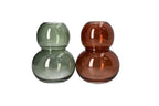 Green Bubble Glass Plant Vase 18cm - Decorative Flower Vase