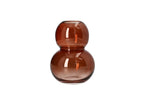Brown Bubble Glass Plant Vase 18cm - Decorative Flower Vase