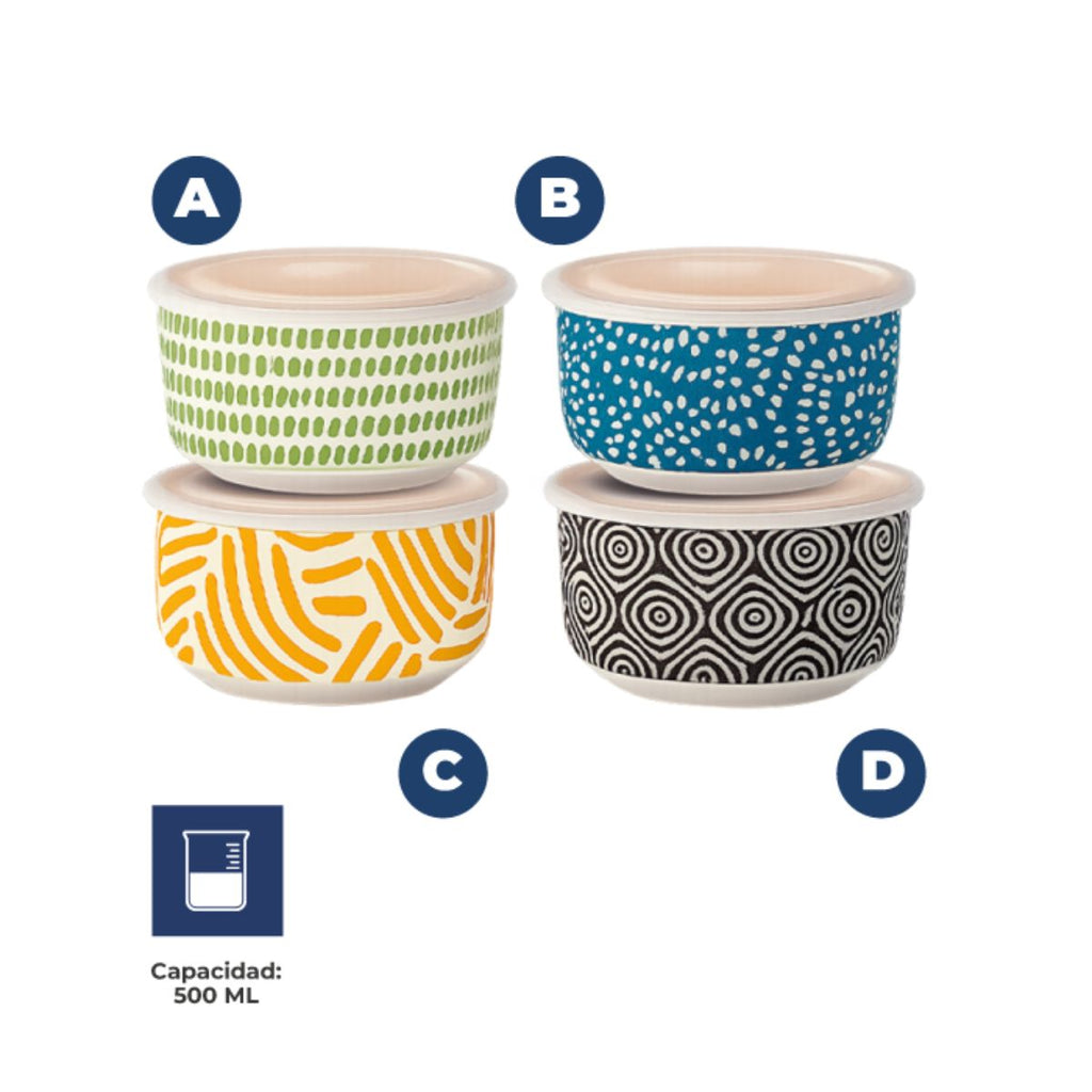 Porcelain Food Storage Container 14cm | Airtight Bowl with Lid