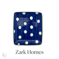 Danny Home Square Ceramic Dinner Plate – Blue & White Polka Dot