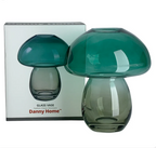 Mushroom Shaped Glass Vase Green & Ash - Decorative Flower Vase